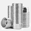EUSOAR Silver Cupcake Liners, 100pcs 3.5oz Disposable Dessert Containers Muffin Ramekins, Mini Cheesecakes Cups Aluminum Foil Wrappers Paper Cupcake Holders for Birthday Wedding Bridal Party
