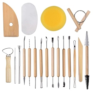 eutenghao 19pcs pottery tools clay sculpting carving tool set contains most essential tools for potters