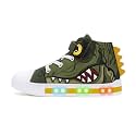 EUXTERPA Kids Light-Up Sneakers High-Top Canvas Shoes