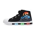 EUXTERPA Kids Light-Up Sneakers High-Top Canvas Shoes