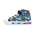 EUXTERPA Kids Light-Up Sneakers High-Top Canvas Shoes