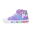 EUXTERPA Kids Light-Up Sneakers High-Top Canvas Shoes