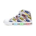EUXTERPA Kids Light-Up Sneakers High-Top Canvas Shoes