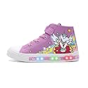 EUXTERPA Kids Light-Up Sneakers High-Top Canvas Shoes