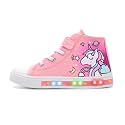EUXTERPA Kids Light-Up Sneakers High-Top Canvas Shoes