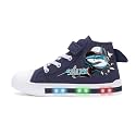EUXTERPA Kids Light-Up Sneakers High-Top Canvas Shoes