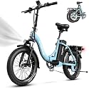 EUYBIKE Electric Bike for Adults, 20"x 3" Fat Tire Cargo Ebike with Seat, 1450W Peak 2 Seater Commute Bike with 48V 20AH Removable 960WH Battery, 80 Miles Max Range 7-Speed Step-Thru Electric Bicycle