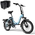 EUYBIKE Electric Bike for Adults, 20"x 3" Fat Tire Cargo Ebike with Seat, 1450W Peak 2 Seater Commute Bike with 48V 20AH Removable 960WH Battery, 80 Miles Max Range 7-Speed Step-Thru Electric Bicycle