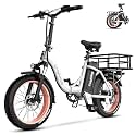 EUYBIKE Electric Bike for Adults, 20"x 3" Fat Tire Cargo Ebike with Seat, 1450W Peak 2 Seater Commute Bike with 48V 20AH Removable 960WH Battery, 80 Miles Max Range 7-Speed Step-Thru Electric Bicycle