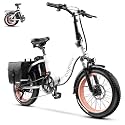 EUYBIKE Electric Bike for Adults, 20"x 3" Fat Tire Cargo Ebike with Seat, 1450W Peak 2 Seater Commute Bike with 48V 20AH Removable 960WH Battery, 80 Miles Max Range 7-Speed Step-Thru Electric Bicycle