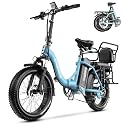 EUYBIKE Electric Bike for Adults, 20"x 3" Fat Tire Cargo Ebike with Seat, 1450W Peak 2 Seater Commute Bike with 48V 20AH Removable 960WH Battery, 80 Miles Max Range 7-Speed Step-Thru Electric Bicycle