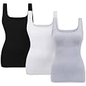 EUYZOU Women's Tummy Control Shapewear Tank Tops Seamless Square Neck Compression Tops Slimming Body Shaper Camisole