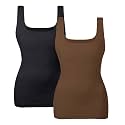 EUYZOU Women's Tummy Control Shapewear Tank Tops Seamless Square Neck Compression Tops Slimming Body Shaper Camisole