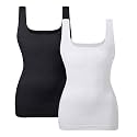 EUYZOU Women's Tummy Control Shapewear Tank Tops Seamless Square Neck Compression Tops Slimming Body Shaper Camisole
