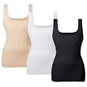 EUYZOU Women's Tummy Control Shapewear Tank Tops Seamless Square Neck Compression Tops Slimming Body Shaper Camisole