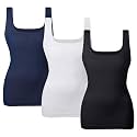 EUYZOU Women's Tummy Control Shapewear Tank Tops Seamless Square Neck Compression Tops Slimming Body Shaper Camisole