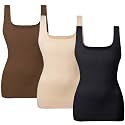 EUYZOU Women's Tummy Control Shapewear Tank Tops Seamless Square Neck Compression Tops Slimming Body Shaper Camisole