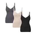 EUYZOU Womens Tummy Control Shapewear Tank Tops Seamless V-Neck Compression Tank Tops Body Shaper Camisole