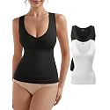 EUYZOU Womens Tummy Control Shapewear Tank Tops Seamless V-Neck Compression Tank Tops Body Shaper Camisole