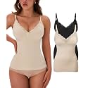 EUYZOU Womens Tummy Control Shapewear Tank Tops Seamless V-Neck Compression Tank Tops Body Shaper Camisole