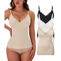 EUYZOU Womens Tummy Control Shapewear Tank Tops Seamless V-Neck Compression Tank Tops Body Shaper Camisole