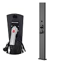 EV Charging Station - Free Standing Car Charger Post for Indoor/Outdoor Use - Durable Charging Column with Hook