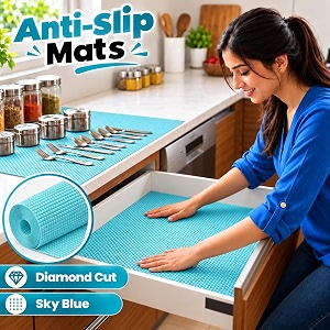 eva pvc multipurpose shelf mat roll 45 x 1000 cm sky blue