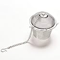 Stainless Steel Tea Filter Infuser 4.5cm Basket Shaped Tea Strainer for Green Tea Loose Leaf and Tea Bags with a Chain and a Hook (Pack of 2)