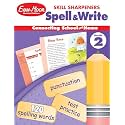 Evan-Moor Skill Sharpeners Spell and Write Workbook, Grade 2, 120 Spelling Words, Test Prep, Word Families, Short Vowels, Grammar, Punctuation, Creative Writing, Vocabulary, Activities, Homeschool