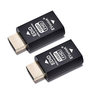 evanlak 3rd generrtion hdmi edid emulator passthrough eliminated emulator adapter work with mac thunderbolt to hdmi switchesextenderav receivervideo splitters -1920x108059hz-2pack