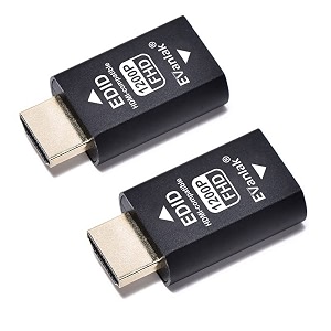 evanlak 3rd generrtion hdmi edid emulator passthrough dongle eliminated emulator adapter work with mac thunderbolt to hdmi switchesextenderav receivervideo splitters -1920x120059hz-2pack