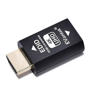evanlak hdmi edid emulator passthrough 3rd generrtion premium aluminum eliminated emulator adapter work with mac thunderbolt to hdmi switchesextenderav receivervideo splitters 1080-3840x216060h