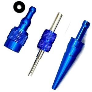evap service test port connector adapter kit - 3-piece kit - works with automotive smoke machines - emissions leak detection amp diagnostic - service port fitting and schrader tool