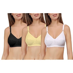 Eves Beauty Womens Basic Multicolor Bra-Pack of