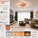Eve Hanger EVE HANGER Rose Gold 3in1 Remote Chandelier with Bluetooth Speaker Chandelier Ceiling Lamp