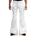 EVEDESIGN Mens Bell Bottom Velvet Pants 60s 70s Disco Outfits for Men Vintage Flared Jeans