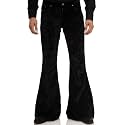 EVEDESIGN Mens Bell Bottom Velvet Pants 60s 70s Disco Outfits for Men Vintage Flared Jeans