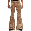 EVEDESIGN Mens Bell Bottom Velvet Pants 60s 70s Disco Outfits for Men Vintage Flared Jeans