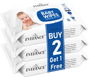 EVELANCE Soft Cleansing Baby Wipes 72 Pieces