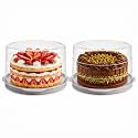 Evelots 2-Pack 12-Inch Airtight Cake Container with Lid - Portable Carrier for Pies, Cakes, Cupcakes & More - BPA-Free Clear Plastic - Secure & Easy Transport