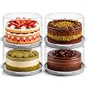 Evelots 4-Pack 11-Inch Cake Containers with Lids, Portable Cake Carriers