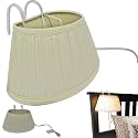 Evelots Headboard Reading Lamp, 2-Pack Over Bed Book Light, Fabric Shade