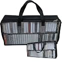 Evelots Cassette Tape Storage Bag, Holds 100 Tapes with Cases