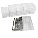 Evelots Cassette Tape Storage Case, Holds 25 Cases, Clear Plastic