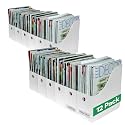 Evelots Magazine File Holder - Set of 12 White - Office Desk Organizer - Sturdy Cardboard - New Upgraded Double Front Panel for More Stability - Full 4 Inch Wide - Easy Assemble
