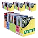 Evelots Magazine File Holder - Set of 24 Floral - Office Desk Organizer - Sturdy Cardboard - New Upgraded Double Front Panel for More Stability - Full 4 Inch Wide - Easy Assemble