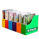 Evelots Magazine File Holder -Set of 6 Multi Color- Office Desk Organizer - Sturdy Cardboard - New Upgraded Double Front Panel -4" Wide-Easy Assemble