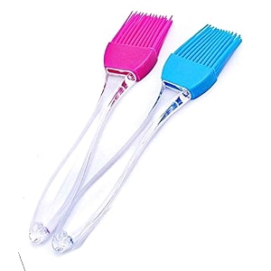 even silicone flat pastry cooking oil brush for grilling tandoor and bbqmultipurpose silicon brush multicolor 2 pieces