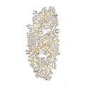 EVER FAITH Austrian Crystal 4.1 Inch Royal Flower Pattern Wedding Brooch Clear