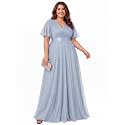 Ever-Pretty Plus Women's Fall Glitter Plus Size Formal Evening Dresses